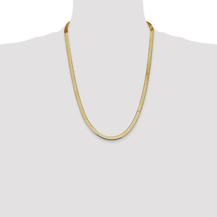 Gold 5.5mm Herringbone Chain, 24" - Chain - Design Jewellers Edmonton