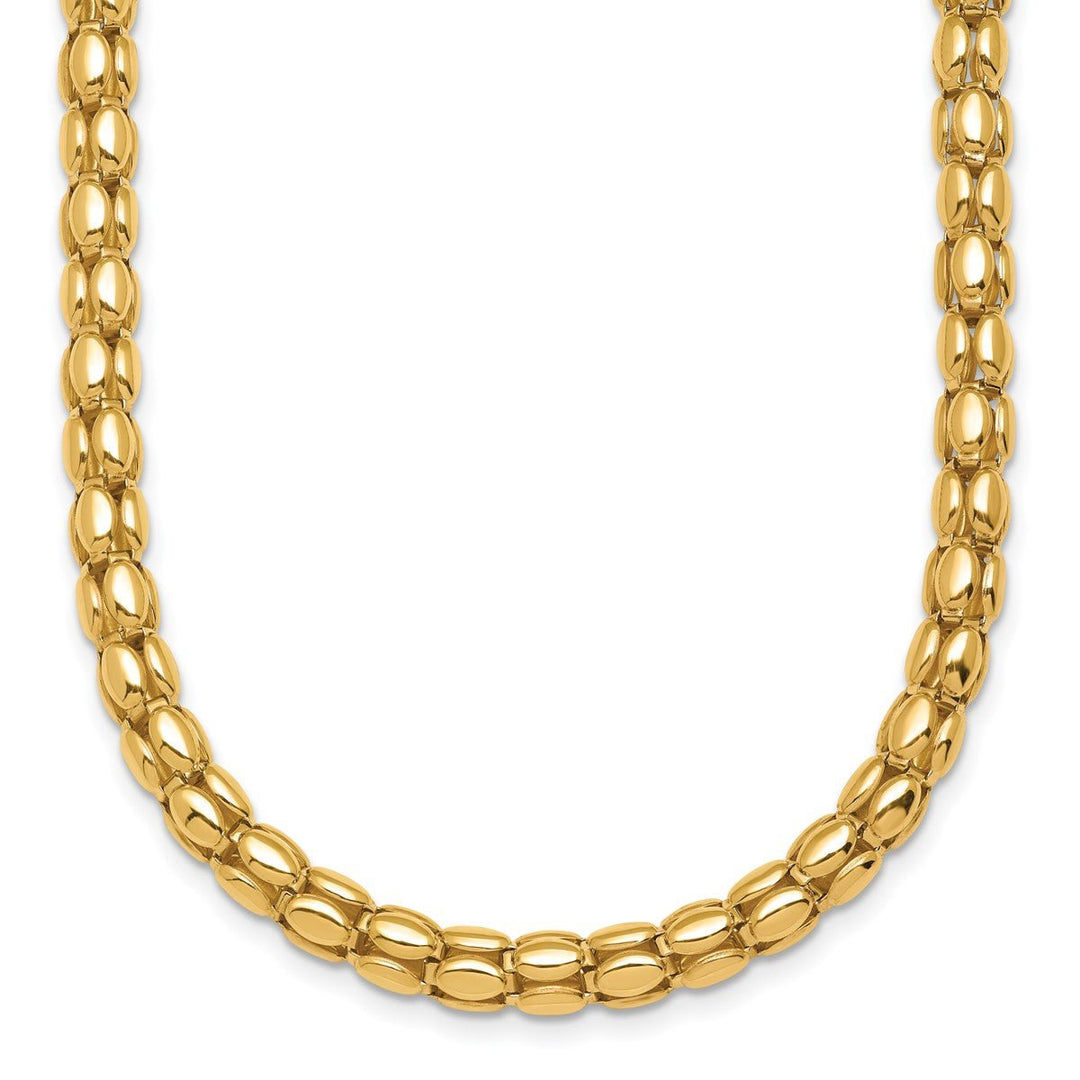 Gold 5.5mm Link, Other Necklace, 17.5"