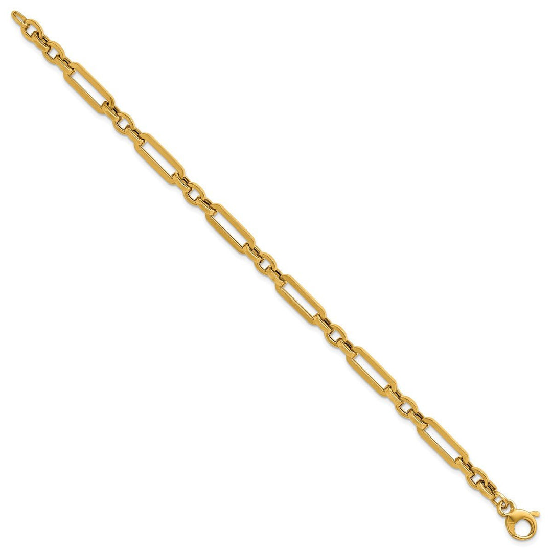 Gold 5.5mm Paperclip Bracelet, 7.5