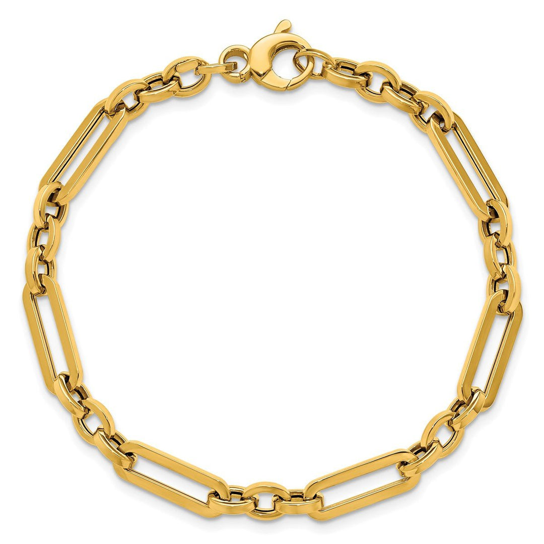 Gold 5.5mm Paperclip Bracelet, 7.5