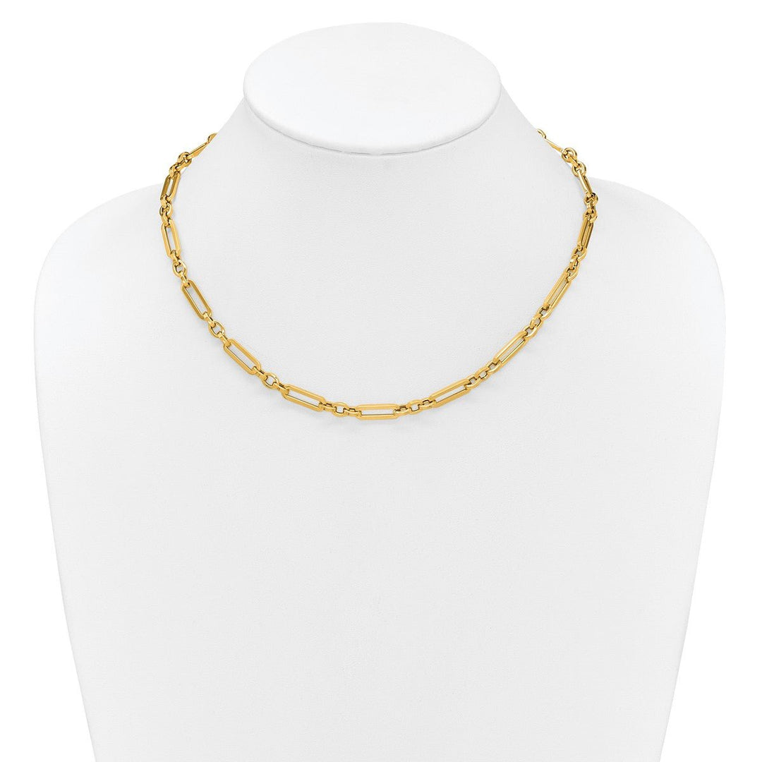 Gold 5.5mm Paperclip Necklace, 18