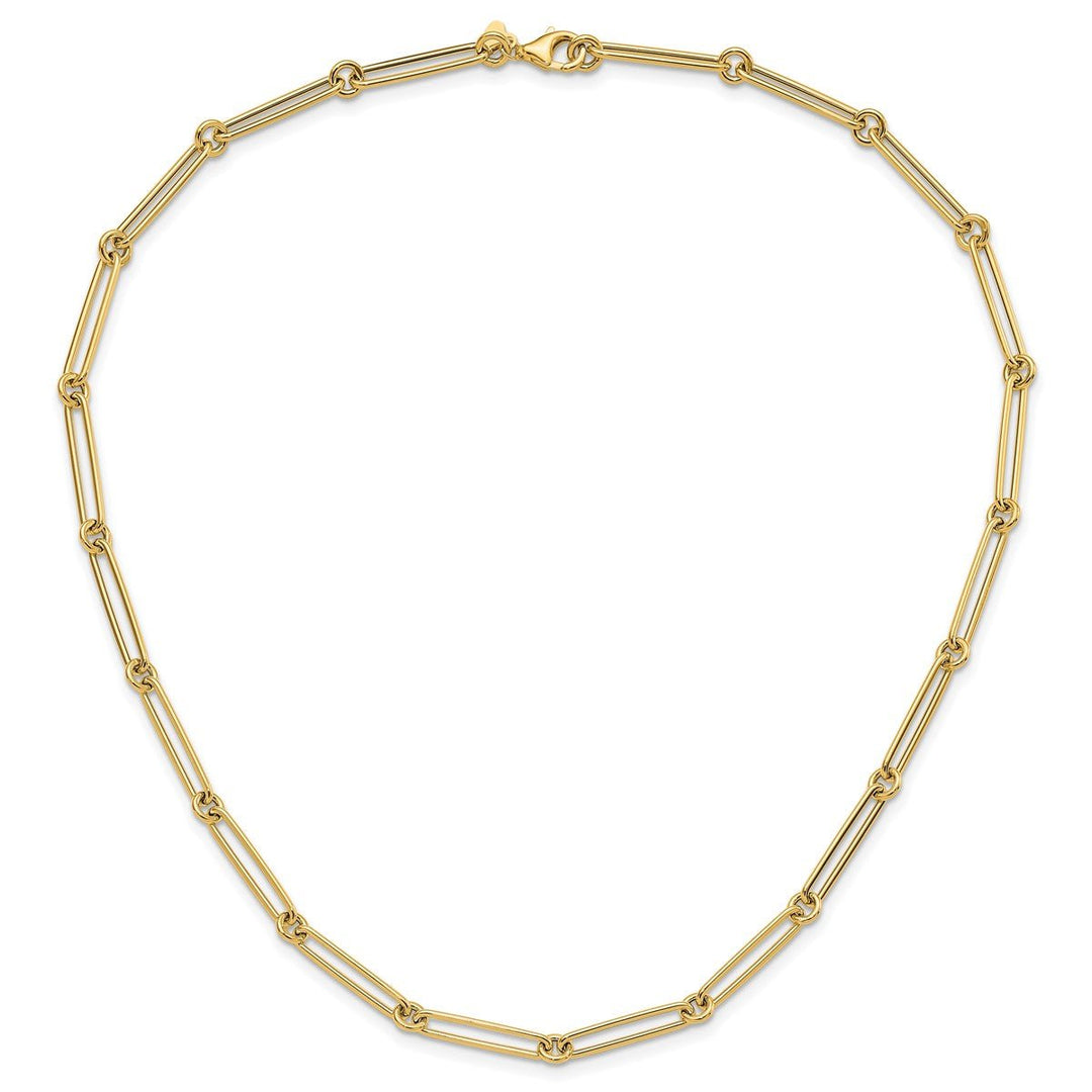 Gold 5.5mm Paperclip Necklace, 18