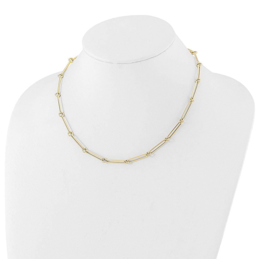Gold 5.5mm Paperclip Necklace, 18