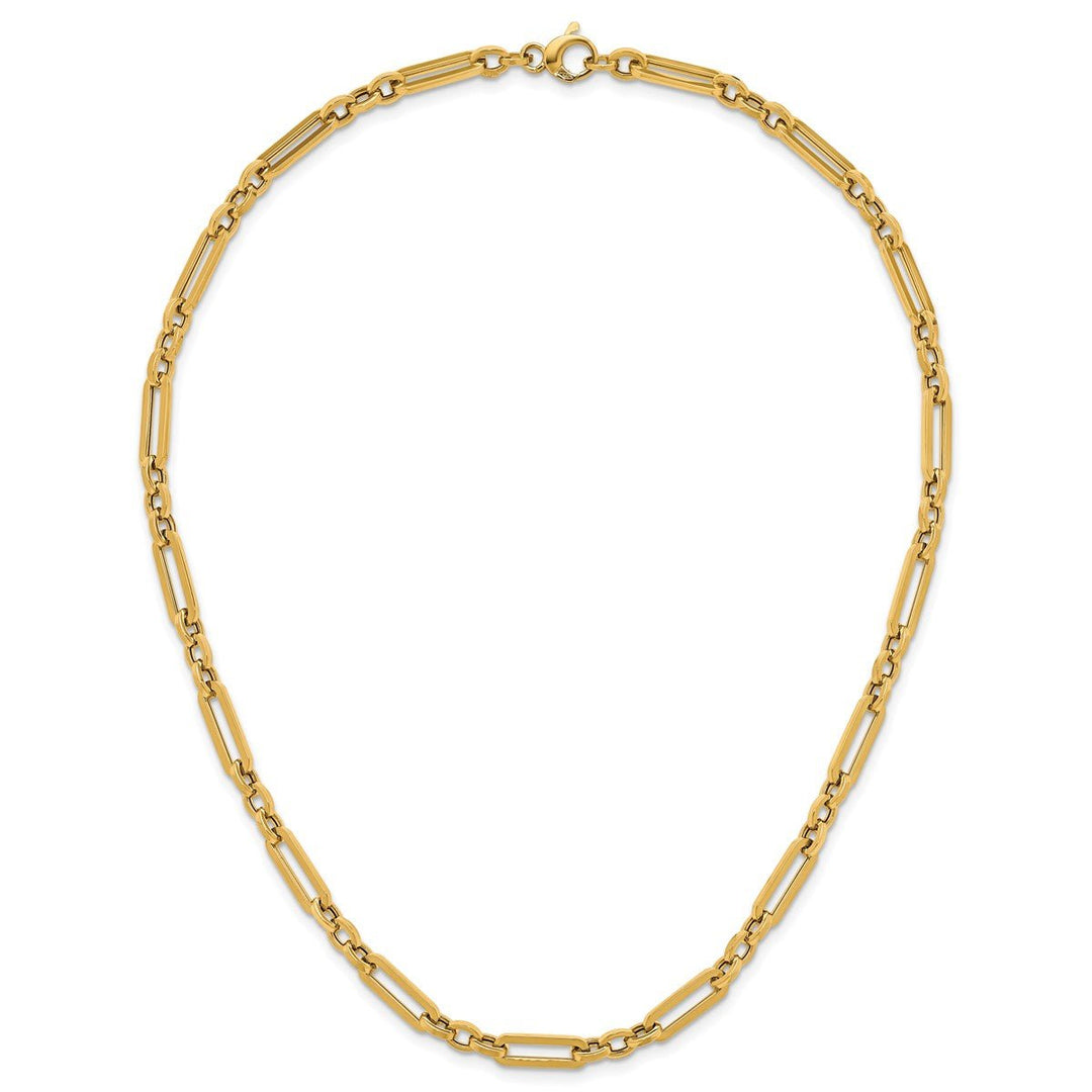 Gold 5.5mm Paperclip Necklace, 18