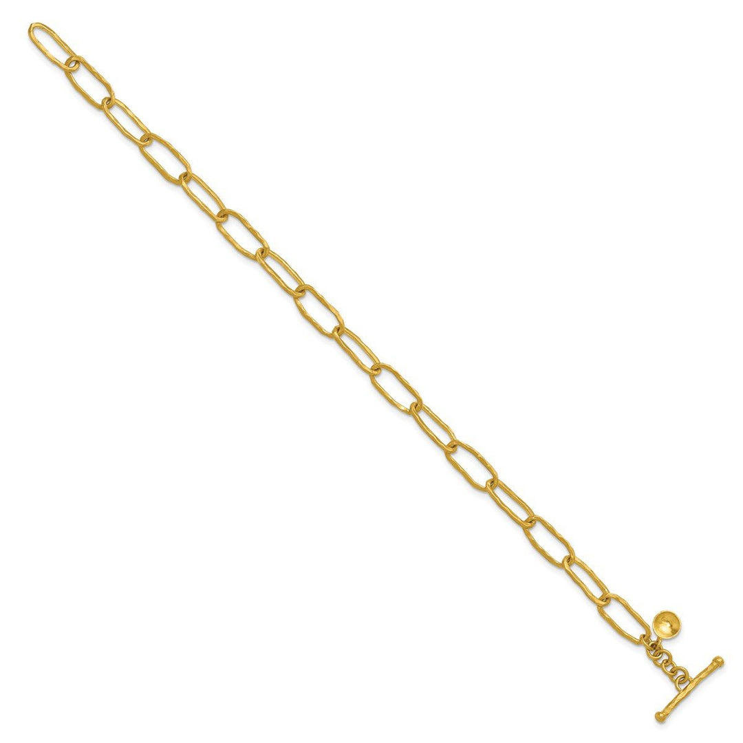 Gold 5.9mm Paperclip Bracelet, 8