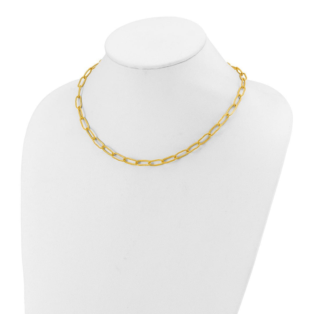 Gold 5.9mm Paperclip Necklace, 18
