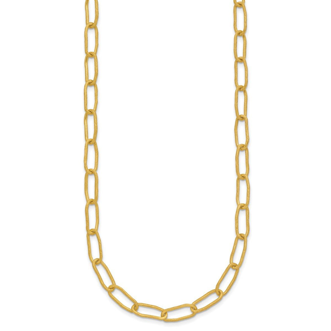 Gold 5.9mm Paperclip Necklace, 18