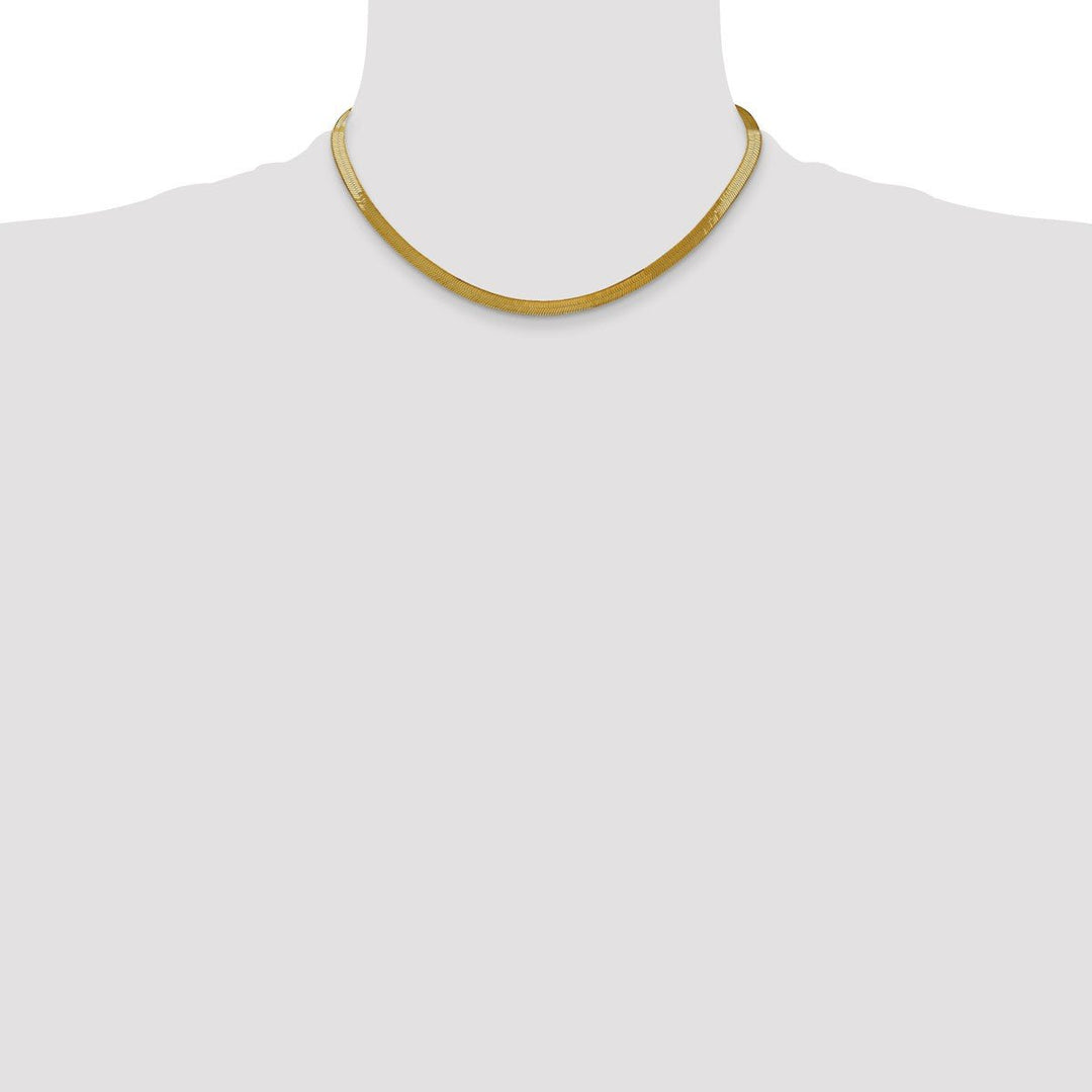 Gold 5mm Herringbone Chain, 16