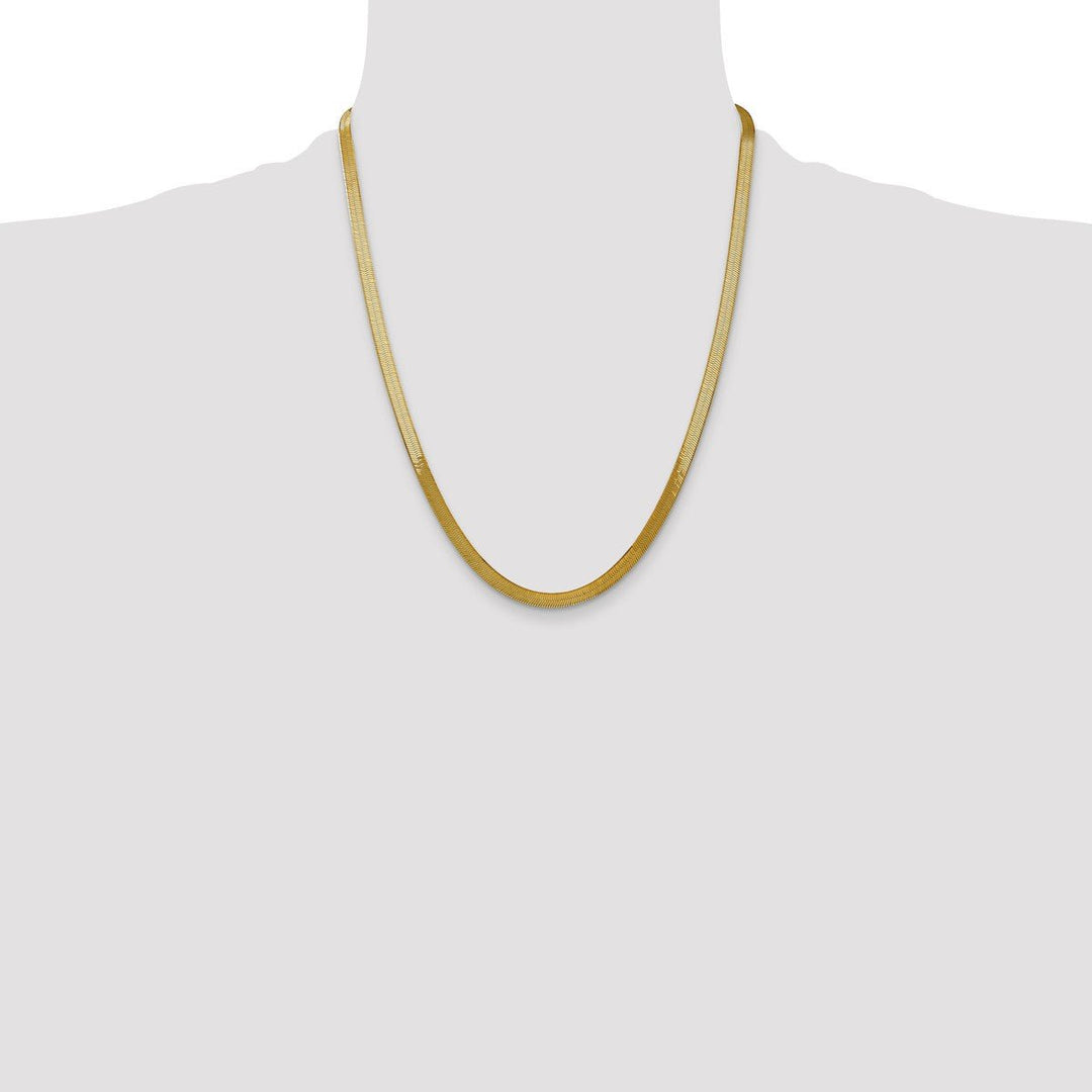 Gold 5mm Herringbone Chain, 22