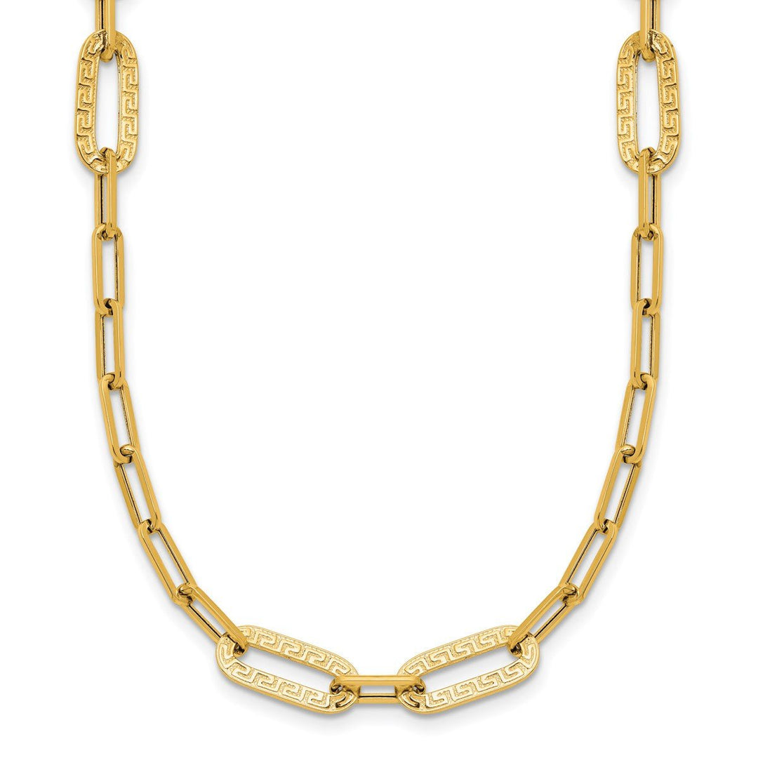 Gold 6.4mm Paperclip Necklace, 18"