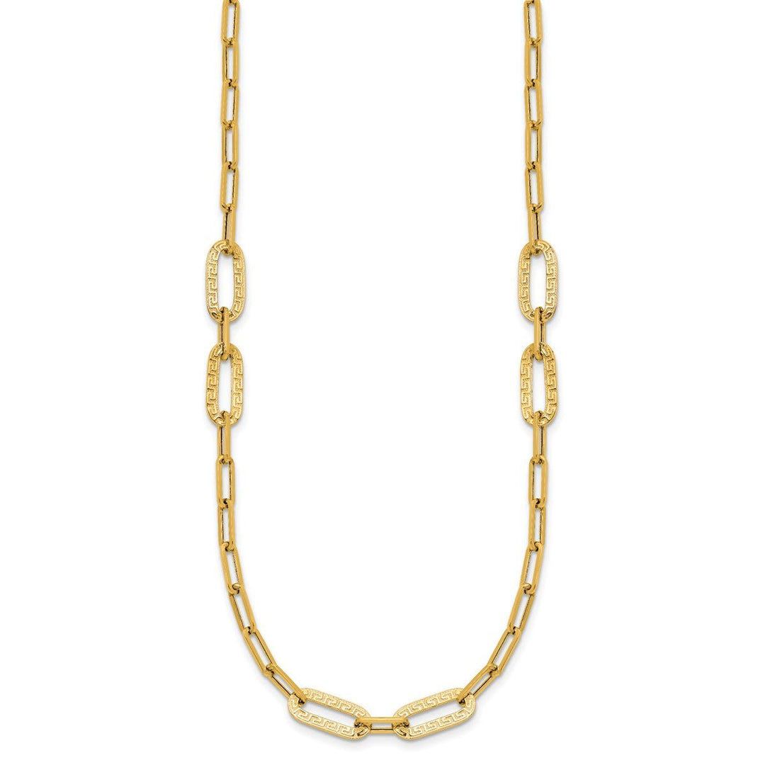 Gold 6.4mm Paperclip Necklace, 18