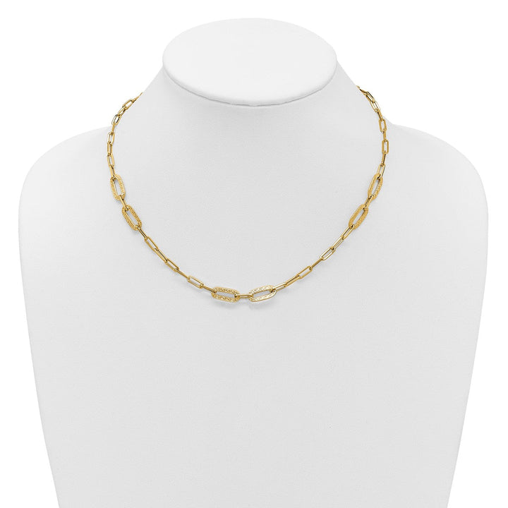 Gold 6.4mm Paperclip Necklace, 18" - Necklace - Design Jewellers Edmonton