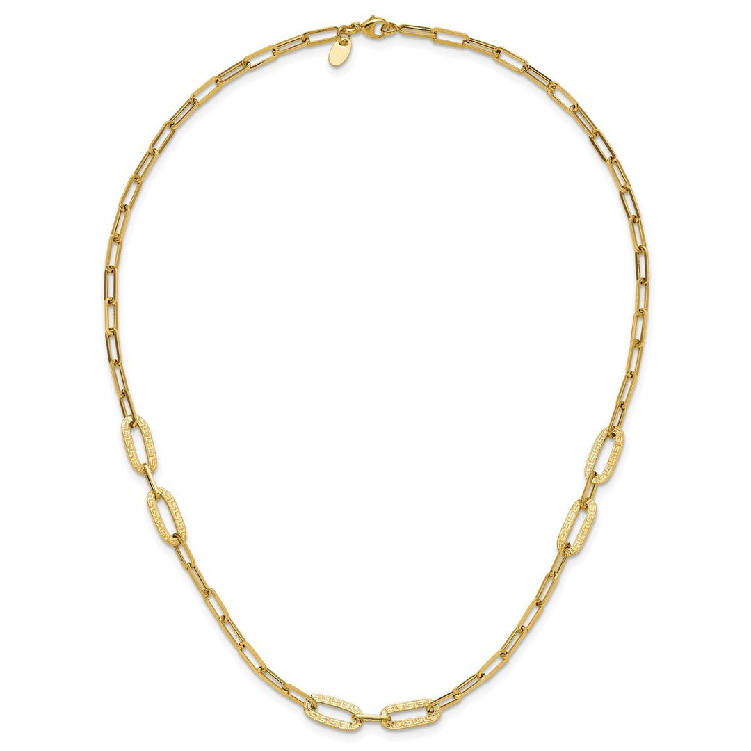 Gold 6.4mm Paperclip Necklace, 18