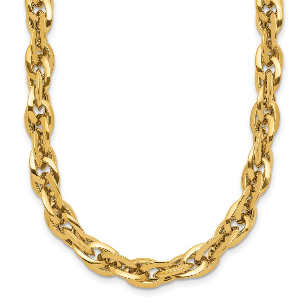 Gold 6.5mm Open Link Necklace, 17.5"