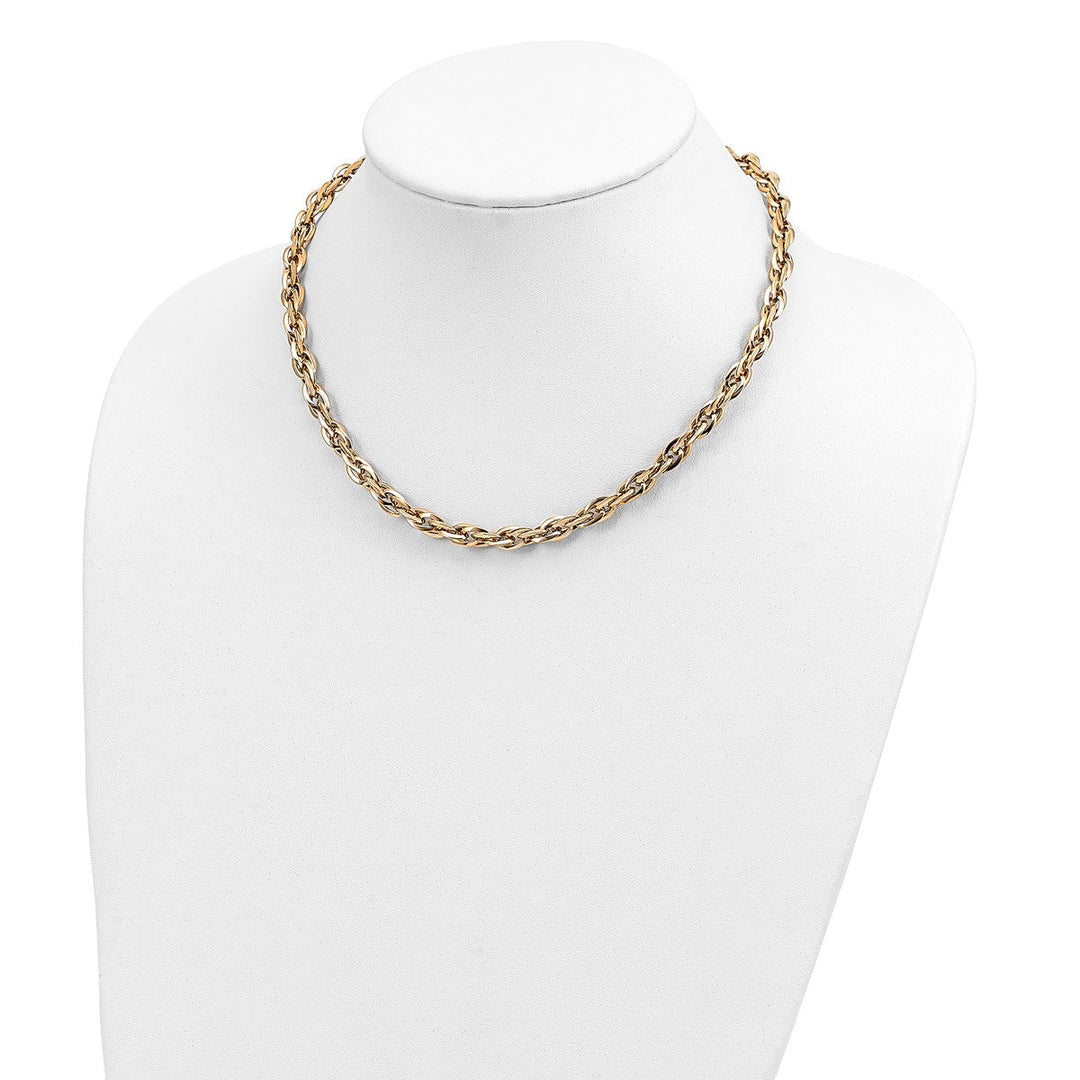 Gold 6.5mm Open Link Necklace, 17.5
