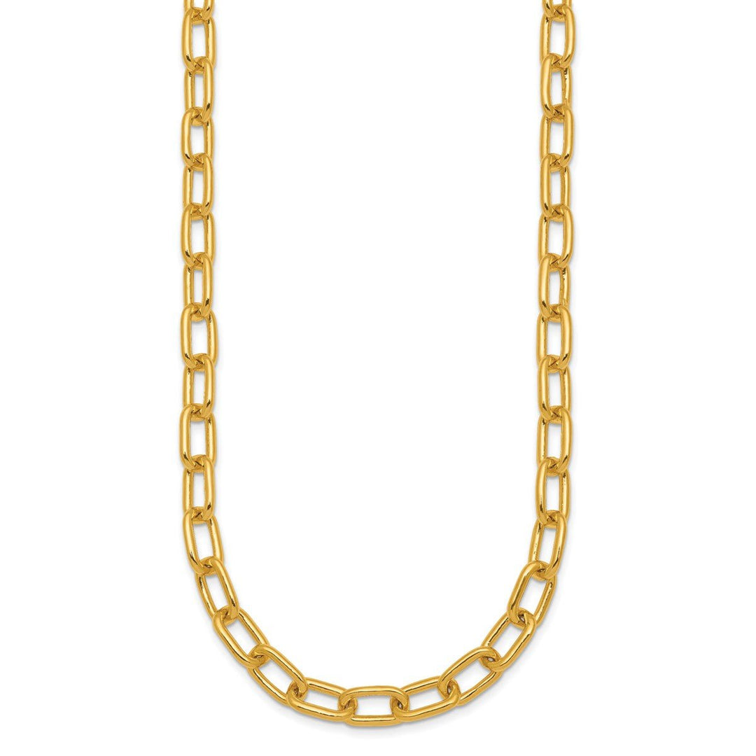 Gold 6.5mm Paperclip Necklace, 18