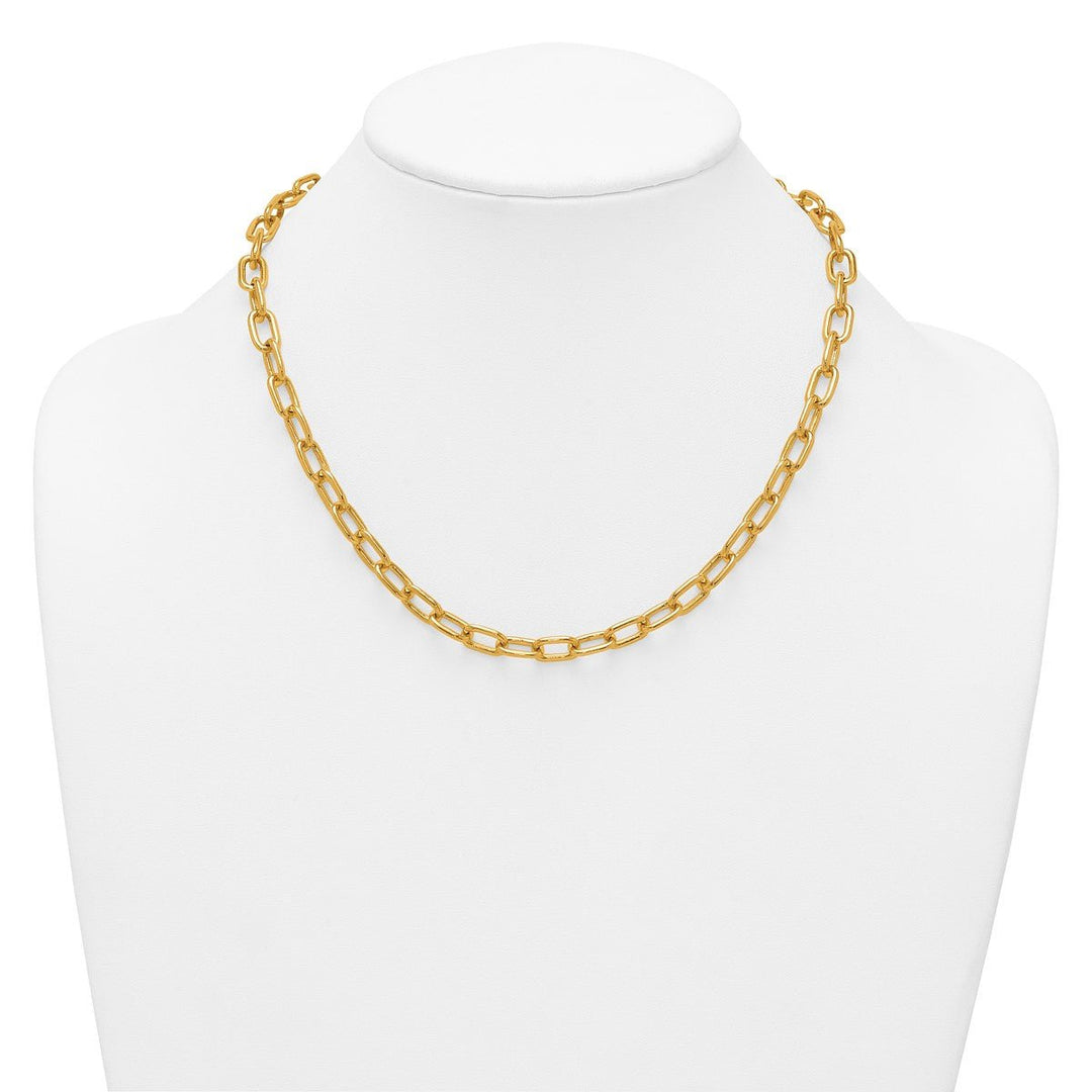 Gold 6.5mm Paperclip Necklace, 18