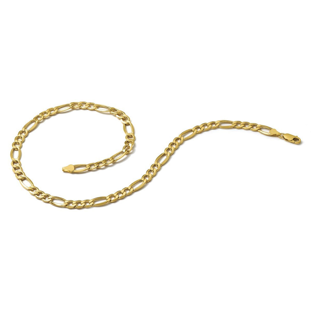 Gold 6.6mm Figaro Chain, 18