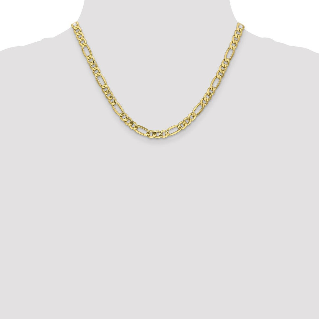 Gold 6.6mm Figaro Chain, 18