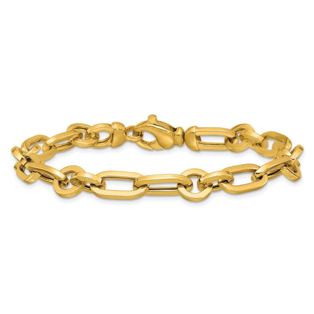 Gold 6.7 to 8.2 mm (range) Paperclip Bracelet, 7.5