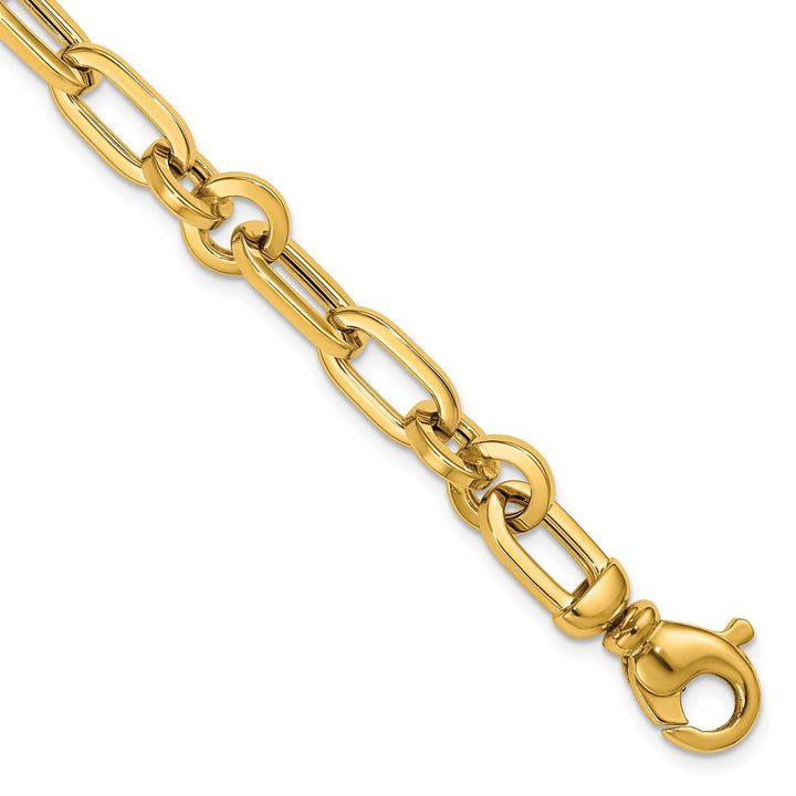 Gold 6.7 to 8.2 mm (range) Paperclip Bracelet, 7.5" - Bracelet - Design Jewellers Edmonton