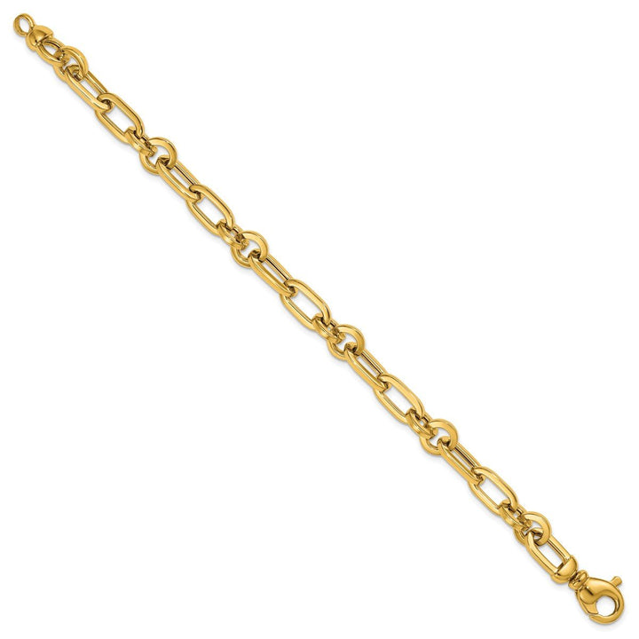 Gold 6.7 to 8.2 mm (range) Paperclip Bracelet, 7.5" - Bracelet - Design Jewellers Edmonton