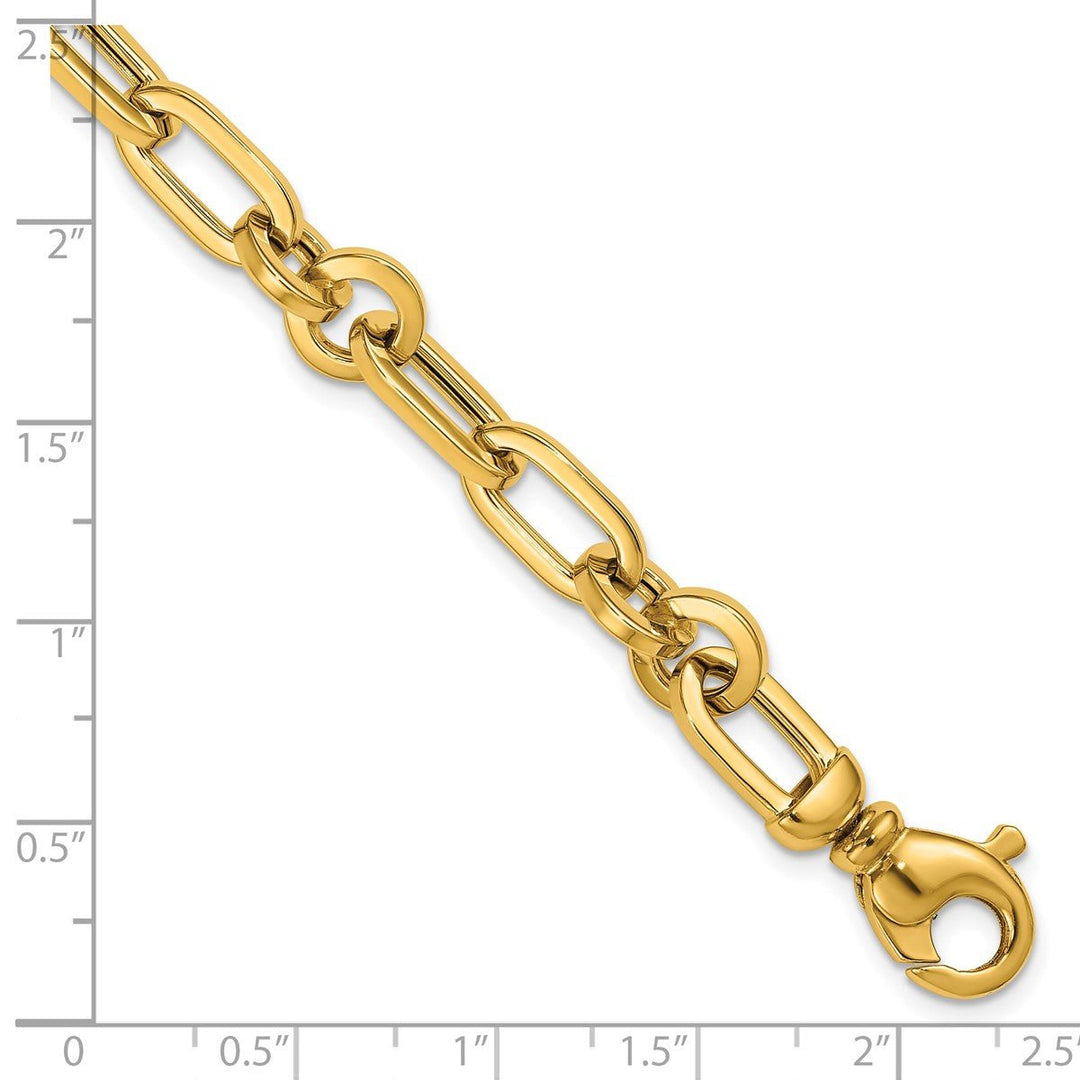 Gold 6.7 to 8.2 mm (range) Paperclip Bracelet, 7.5