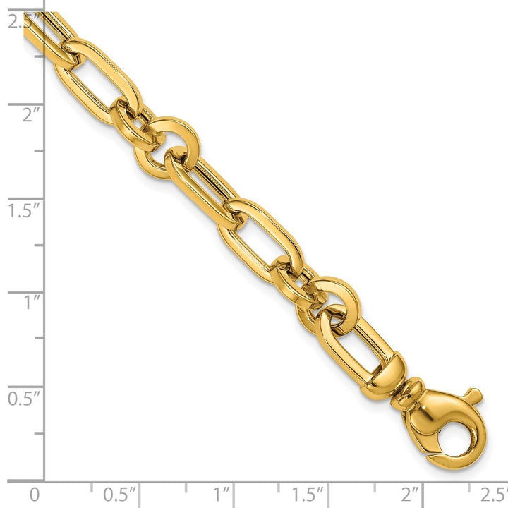 Gold 6.7 to 8.2 mm (range) Paperclip Bracelet, 7.5" - Bracelet - Design Jewellers Edmonton
