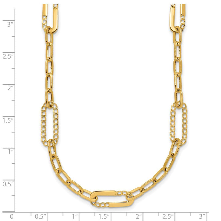 Gold 6.75mm Paperclip Necklace, 18" - Necklace - Design Jewellers Edmonton
