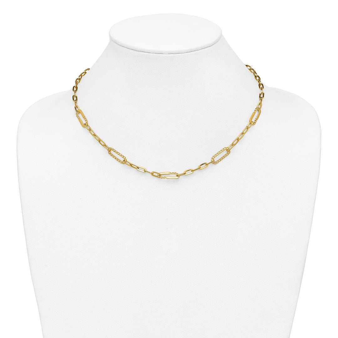 Gold 6.75mm Paperclip Necklace, 18