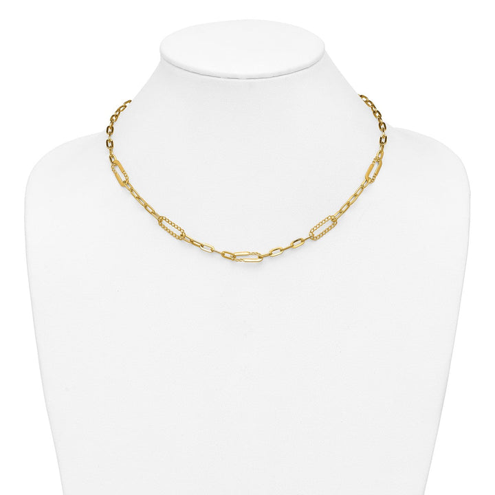 Gold 6.75mm Paperclip Necklace, 18" - Necklace - Design Jewellers Edmonton