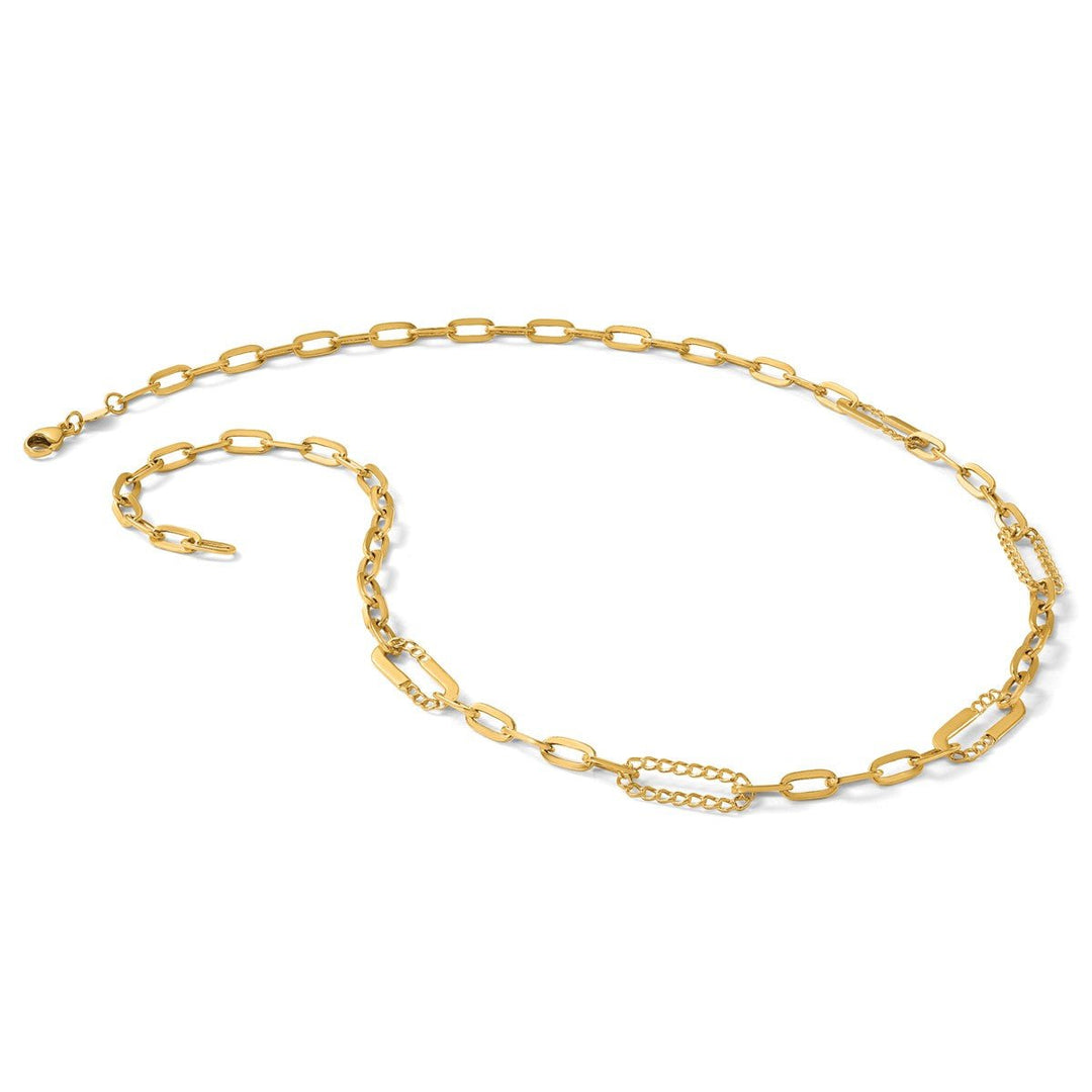 Gold 6.75mm Paperclip Necklace, 18