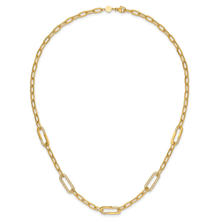 Gold 6.75mm Paperclip Necklace, 18" - Necklace - Design Jewellers Edmonton