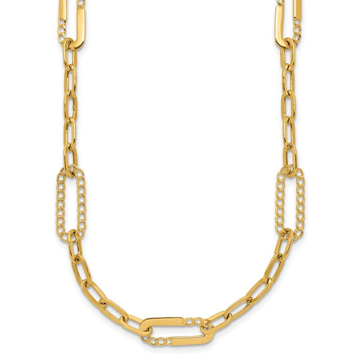 Gold 6.75mm Paperclip Necklace, 18" - Necklace - Design Jewellers Edmonton