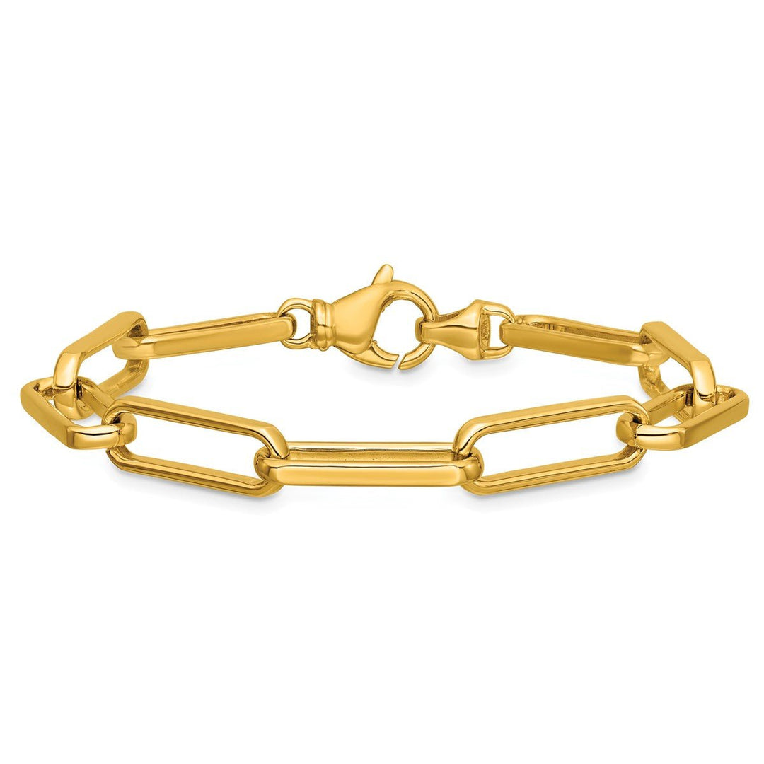 Gold 6.7mm Paperclip Chain, 8.5