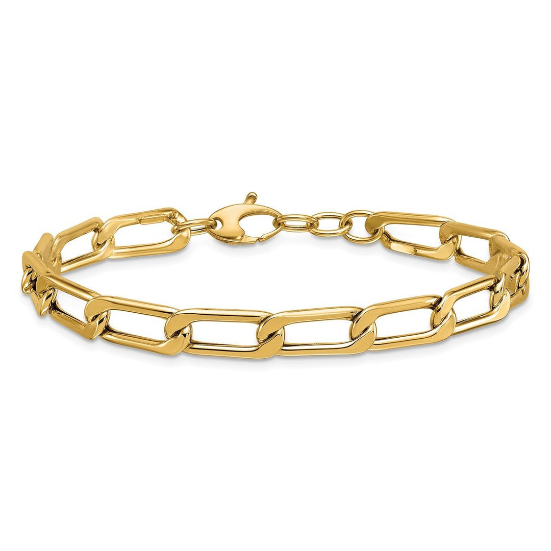 Gold 6.8mm Curb Bracelet, 7.5
