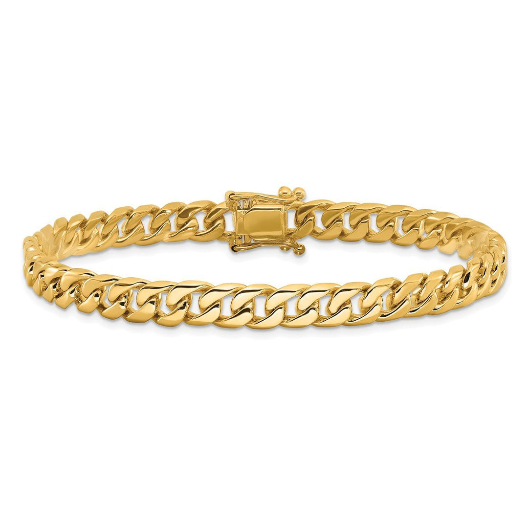 Gold 6.8mm Curb Bracelet, 9