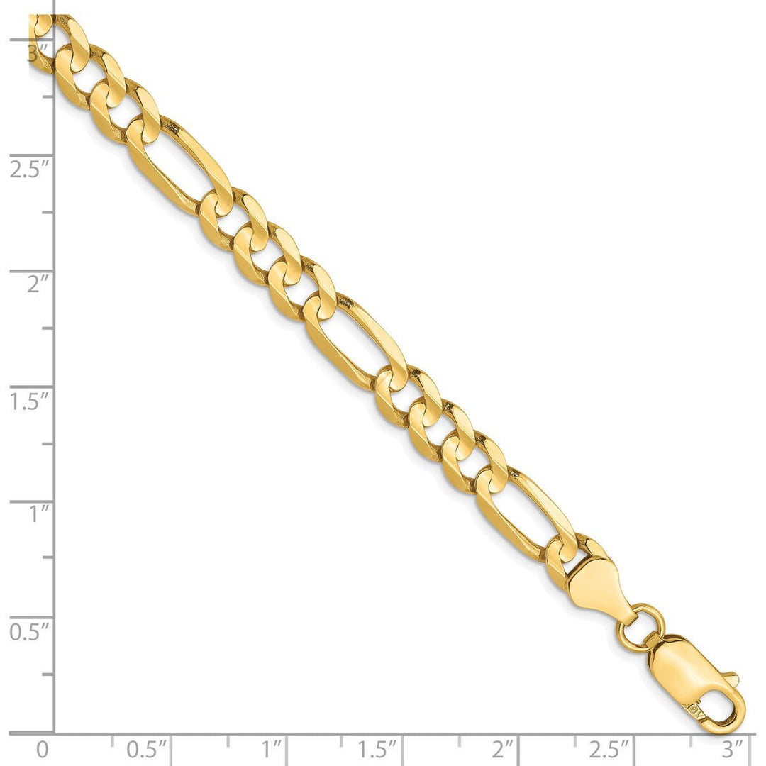 Gold 6mm Figaro Bracelet, 9