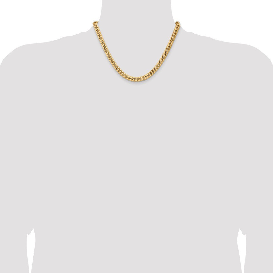 Gold 7.3mm Cuban Chain, 18