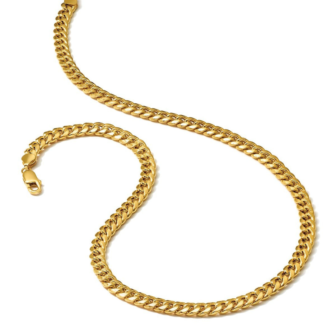Gold 7.3mm Cuban Chain, 20