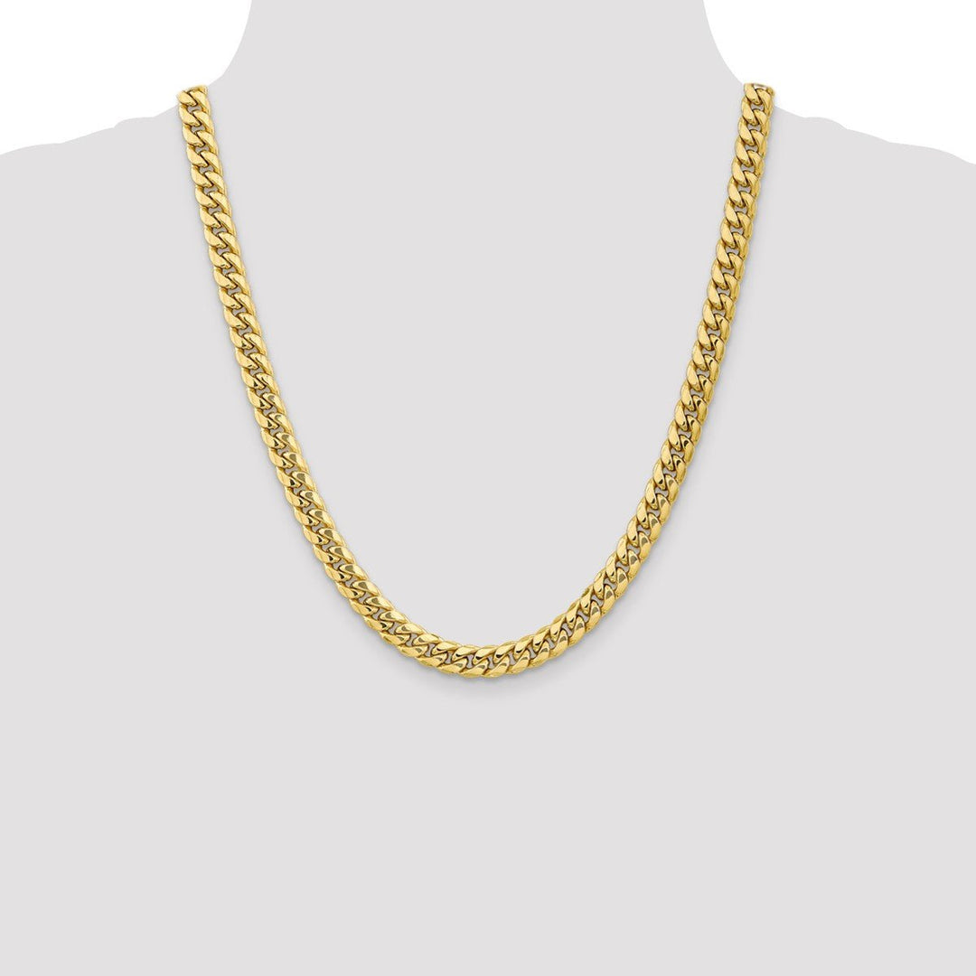 Gold 7.3mm Cuban Chain, 22