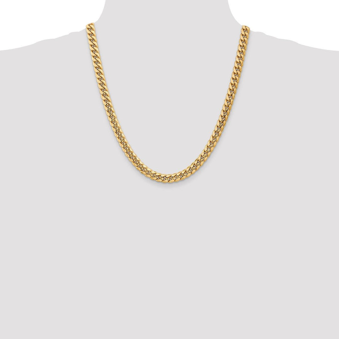 Gold 7.3mm Cuban Chain, 22
