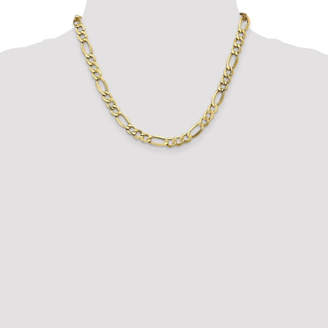 Gold 7.3mm Figaro Chain, 18