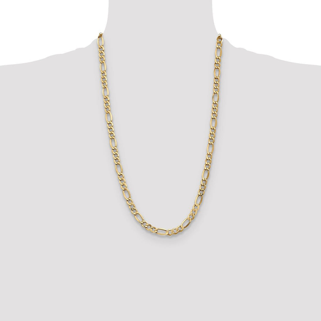 Gold 7.3mm Figaro Chain, 26