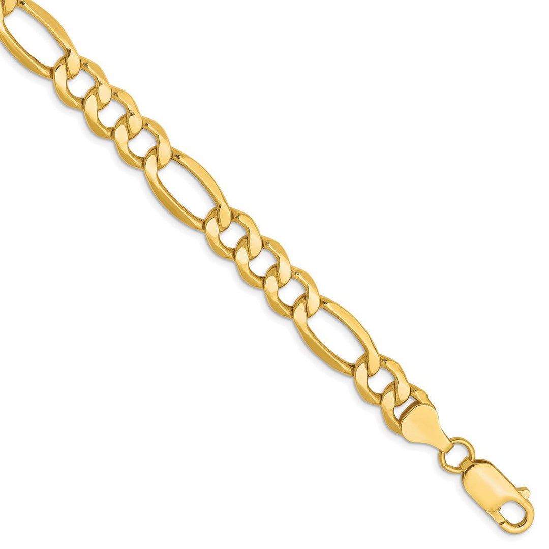 Gold 7.3mm Figaro Chain, 7"