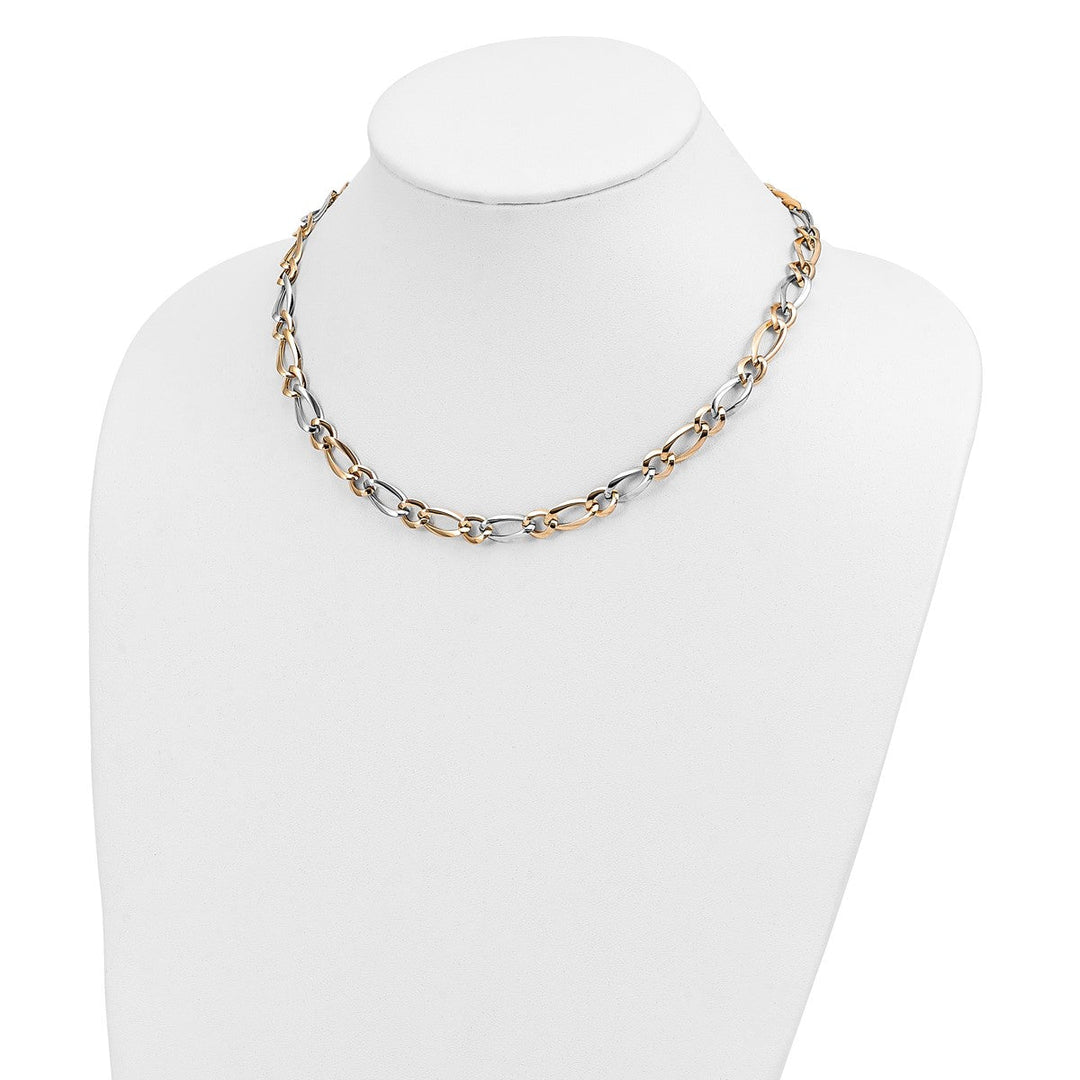 Gold 7.3mm Open Link Necklace, 17.5