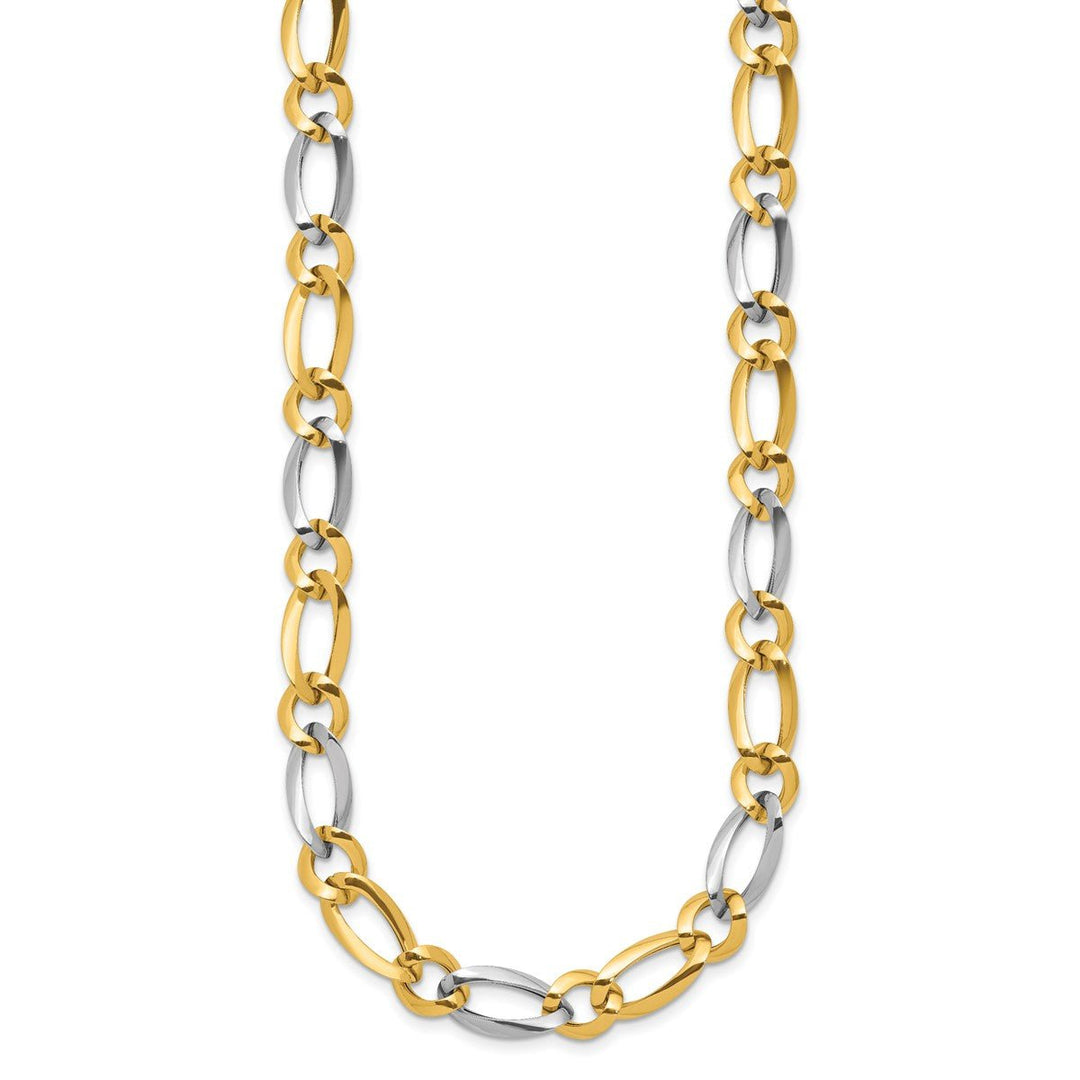 Gold 7.3mm Open Link Necklace, 17.5