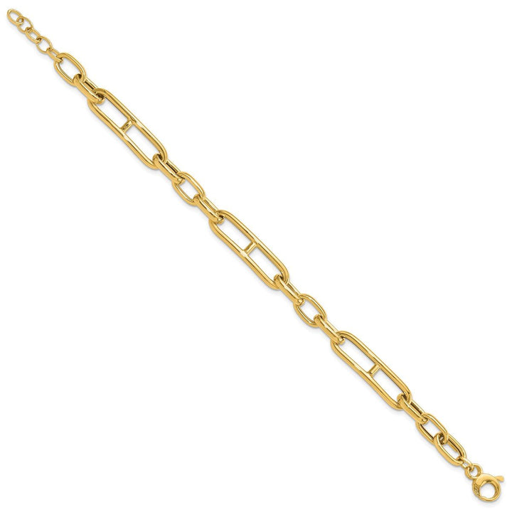 Gold 7.4mm Paperclip Bracelet, 7.5" - Bracelet - Design Jewellers Edmonton