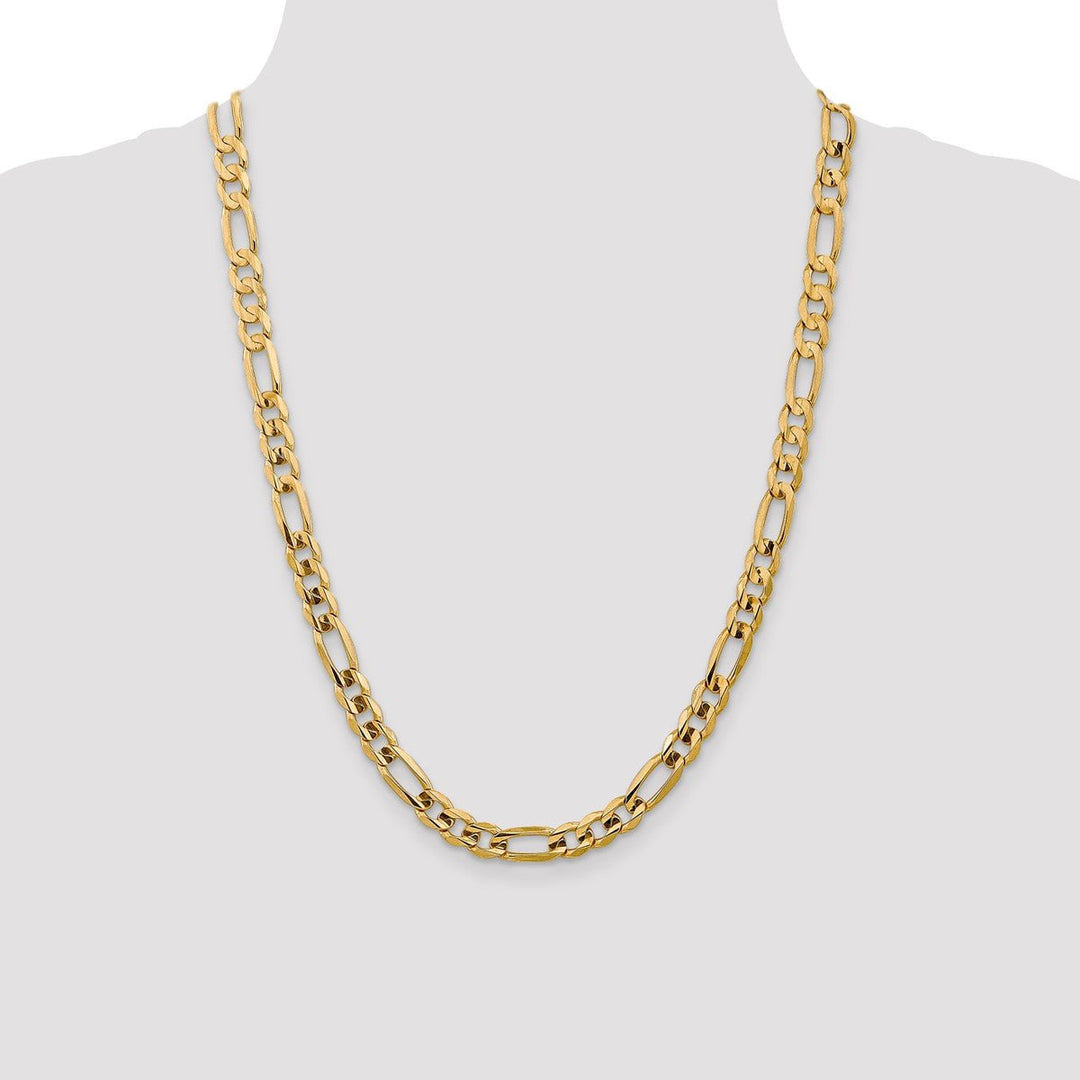 Gold 7.5mm Figaro Bracelet, 24
