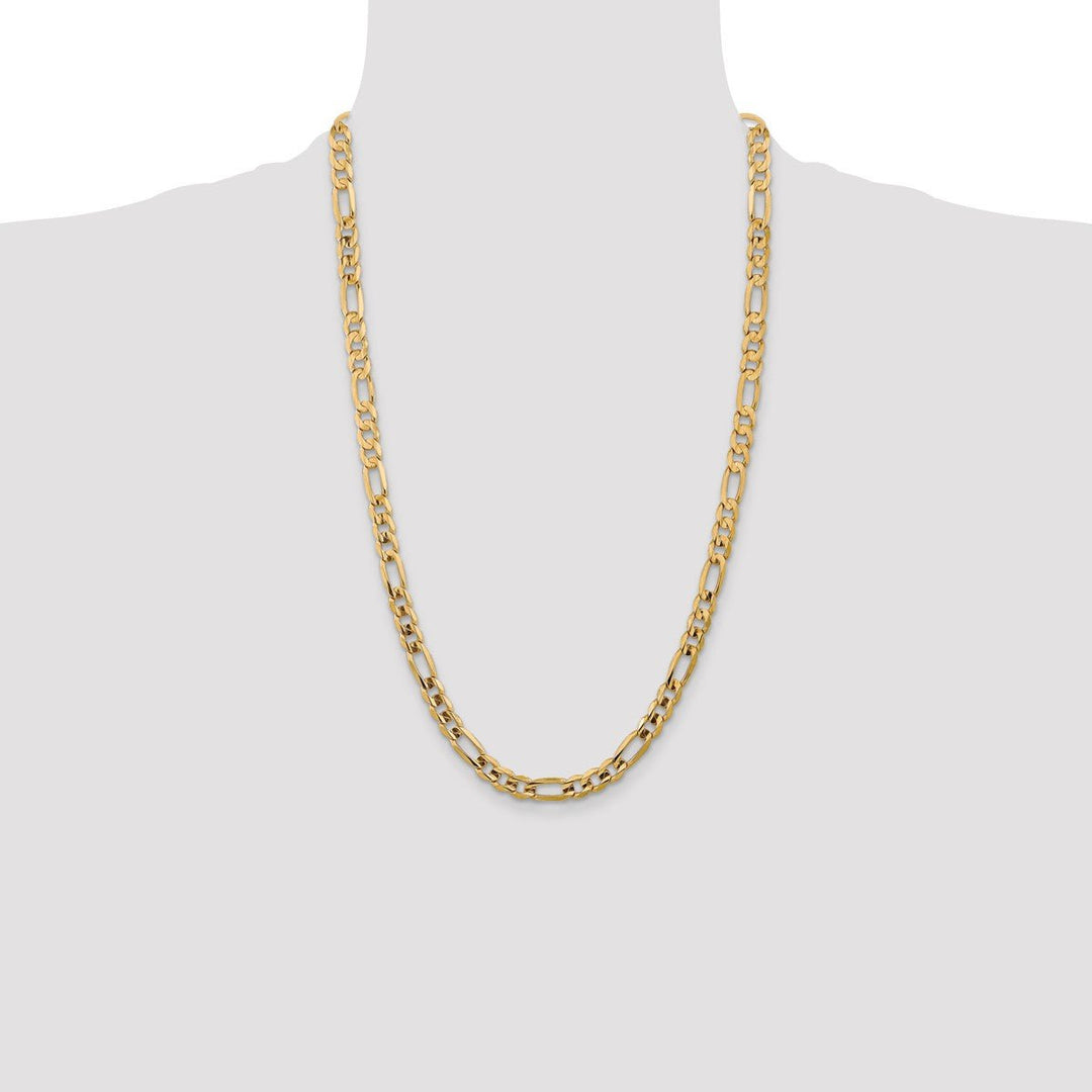Gold 7.5mm Figaro Bracelet, 26